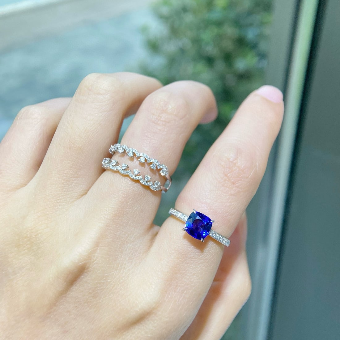 14k Gold 2.16 Ctw Natural Sapphire & Diamond Ring - 5