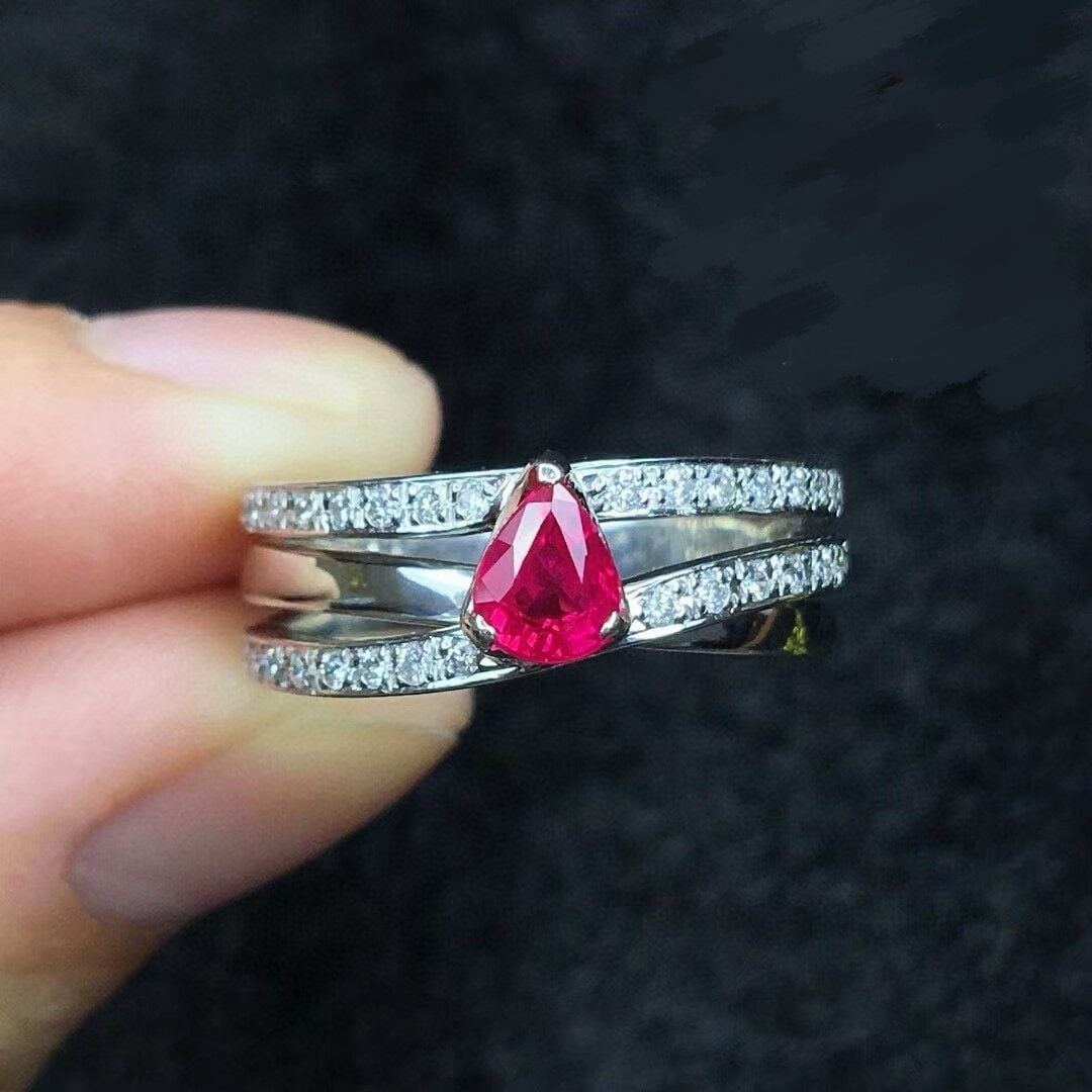 14k Gold 1.46 Ctw Natural Ruby & Diamond Ring - 4