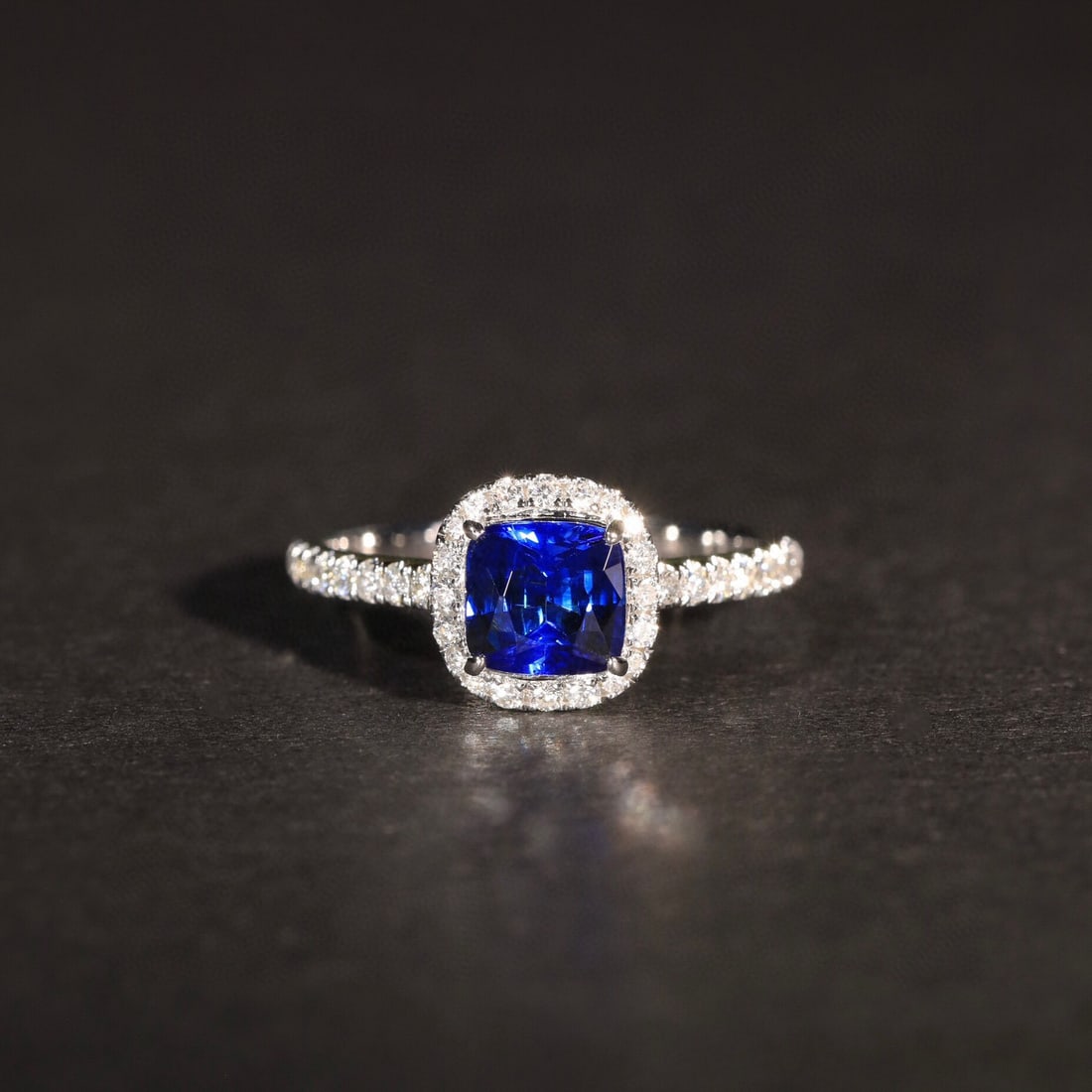 14k Gold 1.14 Ct Natural Sapphire & Diamond Ring - 3