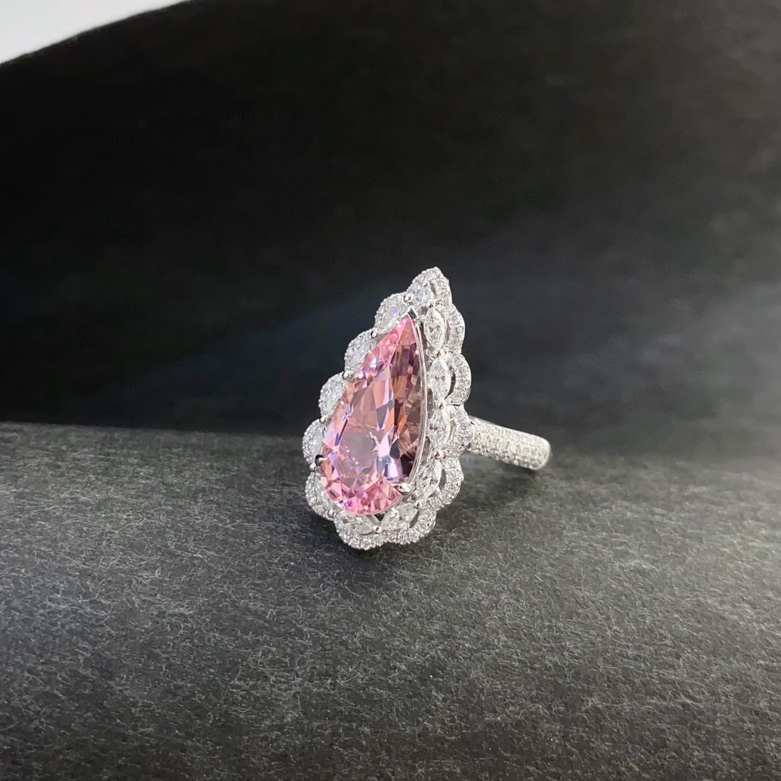 14k Gold 4.66 Ctw Natural Morganite & Diamond Ring/pendant( Without Chain ) - 6