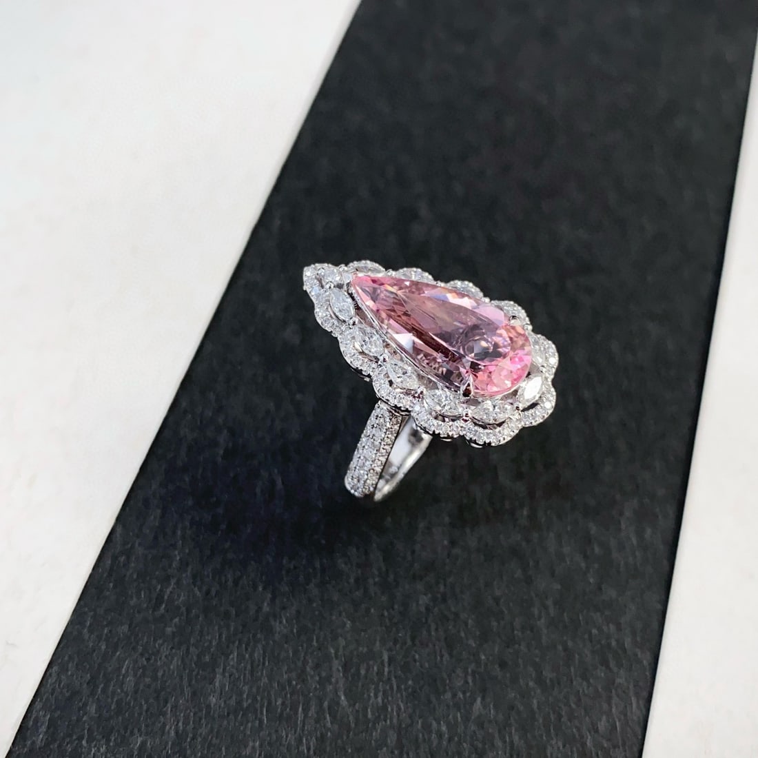 14k Gold 4.66 Ctw Natural Morganite & Diamond Ring/pendant( Without Chain ) - 7