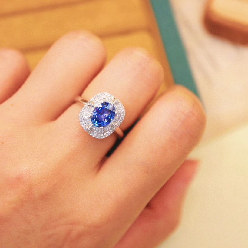 14k Gold 1.82 Ctw Natural Sapphire & Diamond Ring/pendant( Without Chain ) - 7