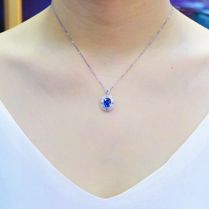 14k Gold 1.82 Ctw Natural Sapphire & Diamond Ring/pendant( Without Chain ) - 8