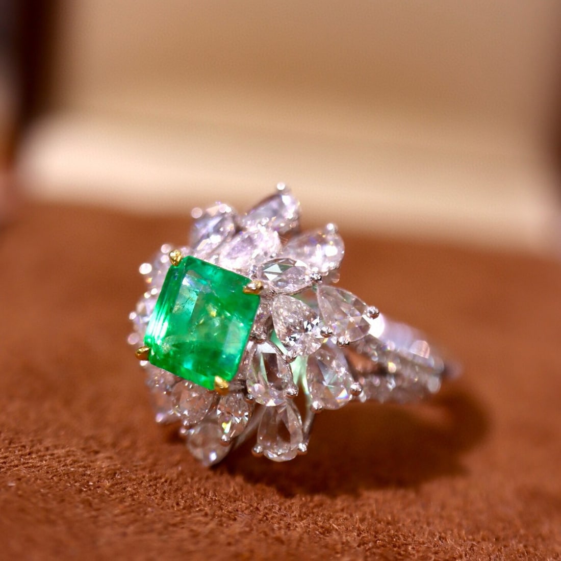 14k Gold 3.01 Ctw Natural Emerald & Diamond Ring - 2