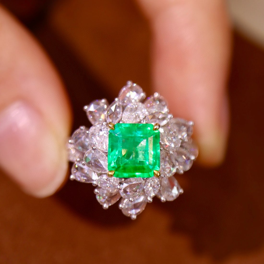 14k Gold 3.01 Ctw Natural Emerald & Diamond Ring - 4