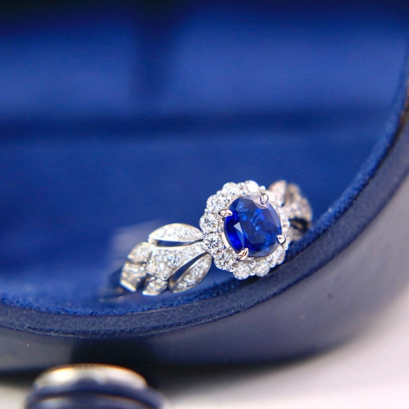 14k Gold 1.46 Ctw Natural Sapphire & Diamond Ring - 2