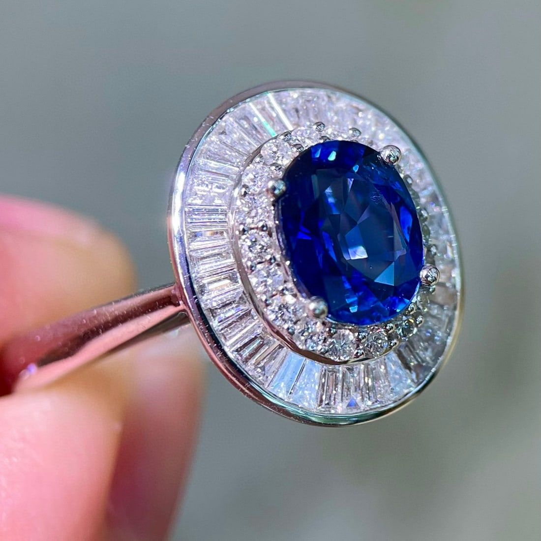 14k Gold 2.12 Ctw Natural Sapphire & Diamond Ring - 2