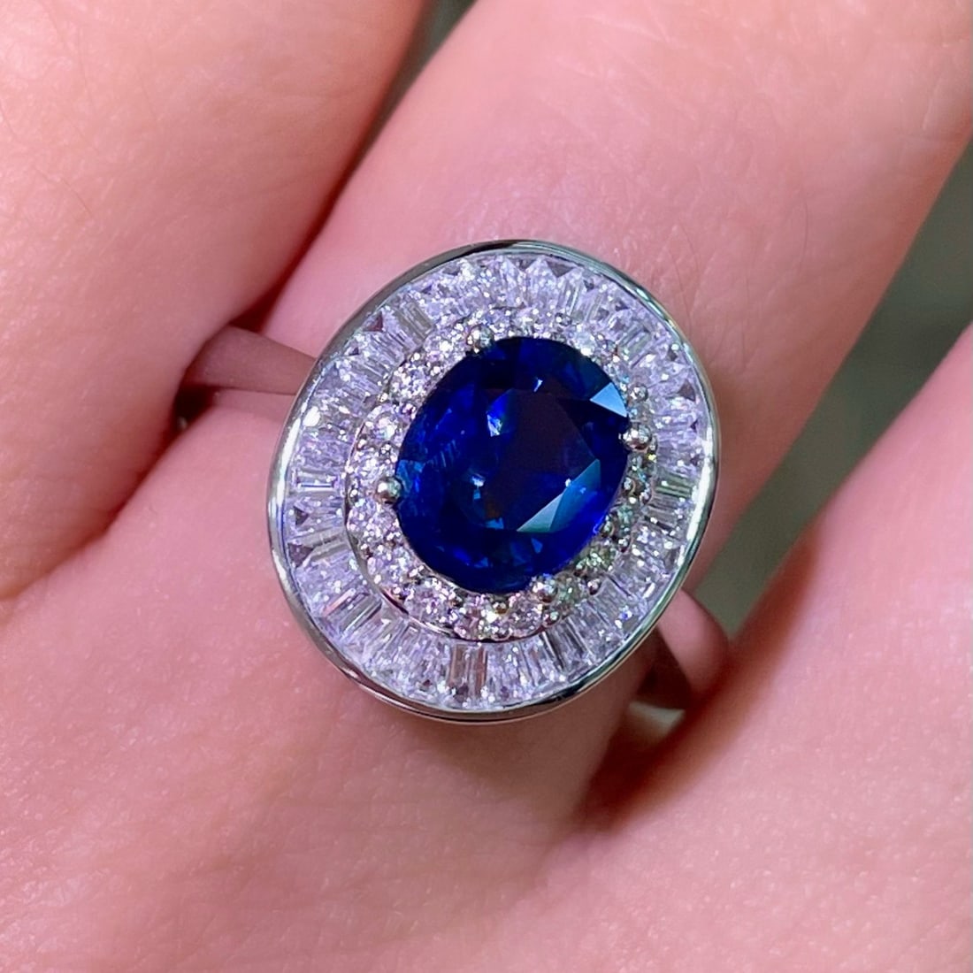 14k Gold 2.12 Ctw Natural Sapphire & Diamond Ring - 4