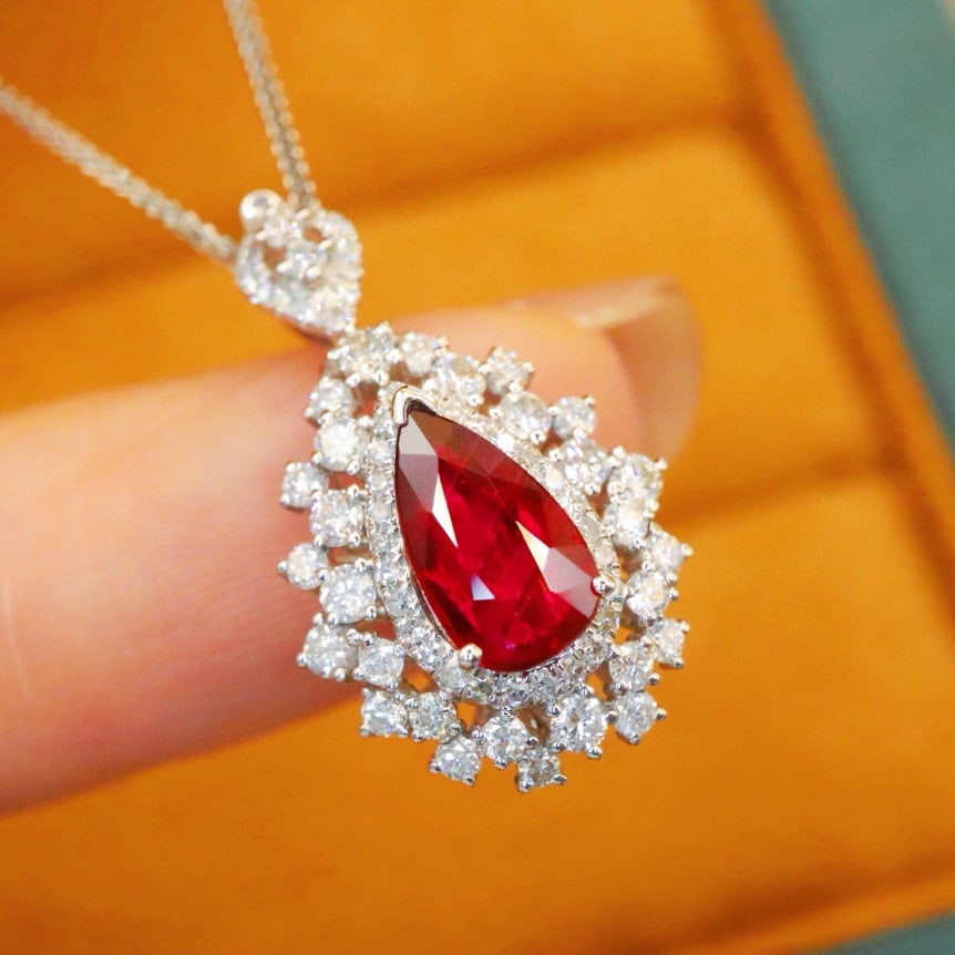 14k Gold 1.59 Ctw Natural Ruby & Diamond Ring/pendant( Without Chain ) - 5