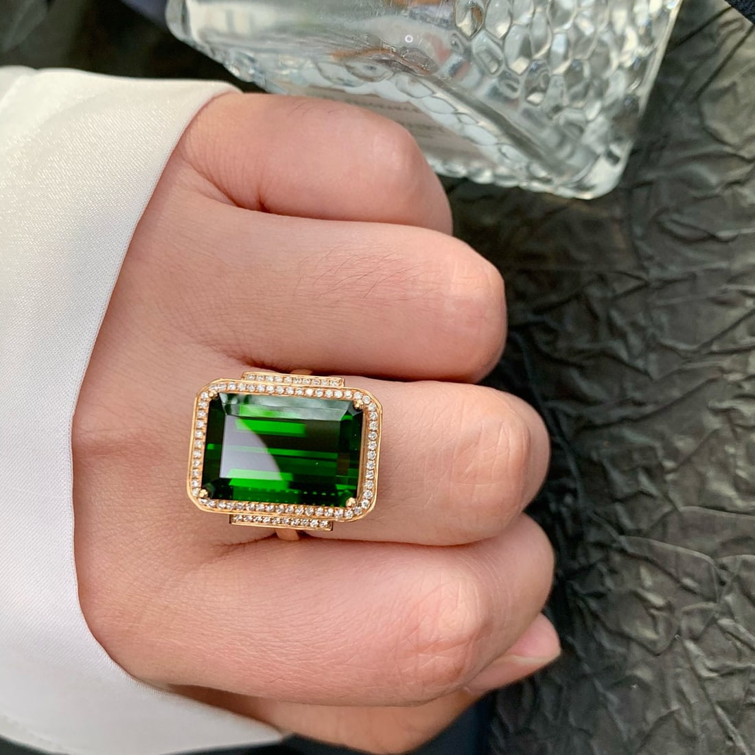 14k Gold 11.31 Ct Natural Tourmaline & Diamond Ring - 6