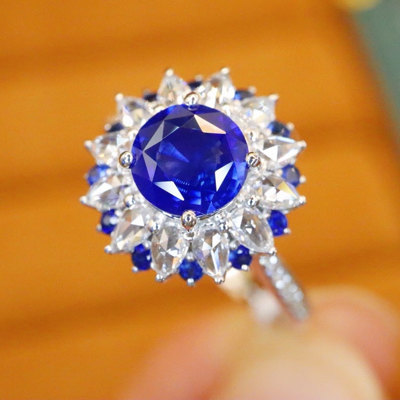 14k Gold 1.43 Ctw Natural Sapphire & Diamond Ring - 3