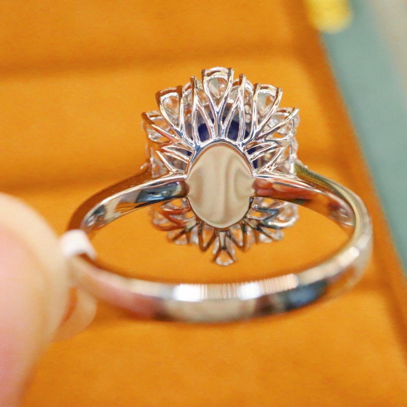 14k Gold 2.80 Ctw Natural Sapphire & Diamond Ring - 4