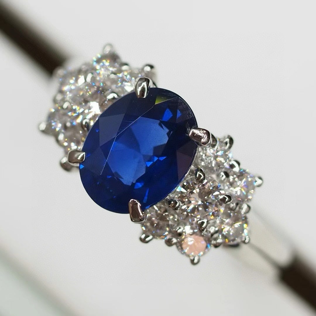 14k Gold 3.34 Ctw Natural Sapphire & Diamond Ring - 2