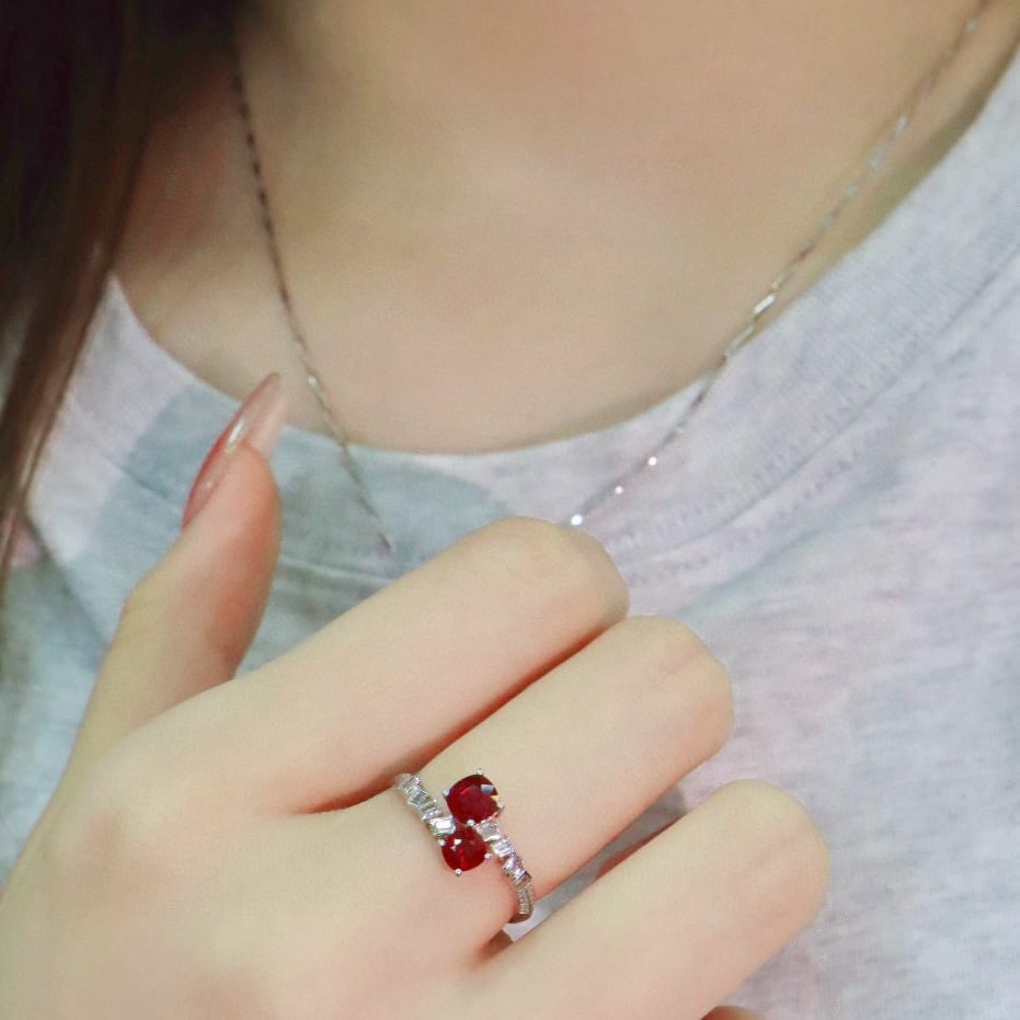 14k Gold 1.35 Ctw Natural Ruby & Diamond Ring - 7