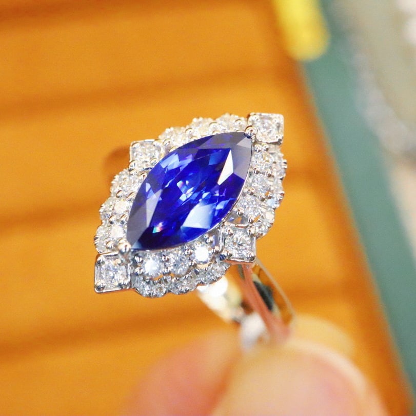 14k Gold 1.75 Ctw Natural Sapphire & Diamond Ring - 3