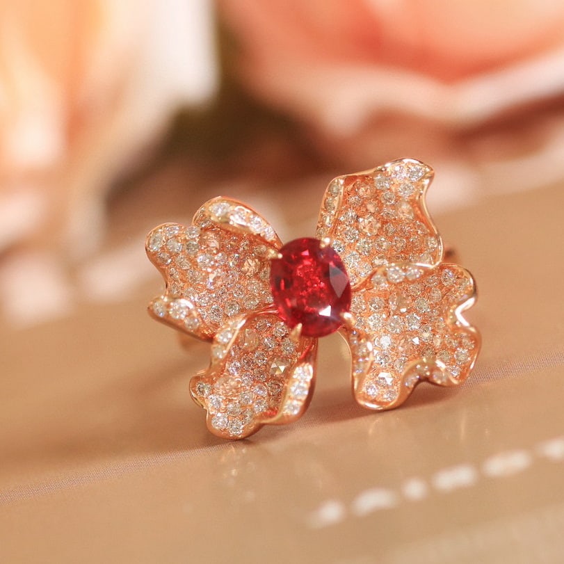 14k Gold 2.21 Ctw Natural Ruby & Diamond Ring - 6