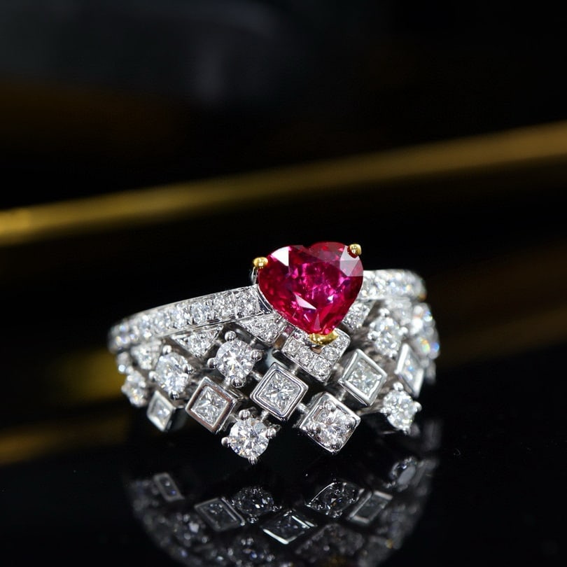 14k Gold 1.58 Ctw Natural Ruby & Diamond Ring - 2