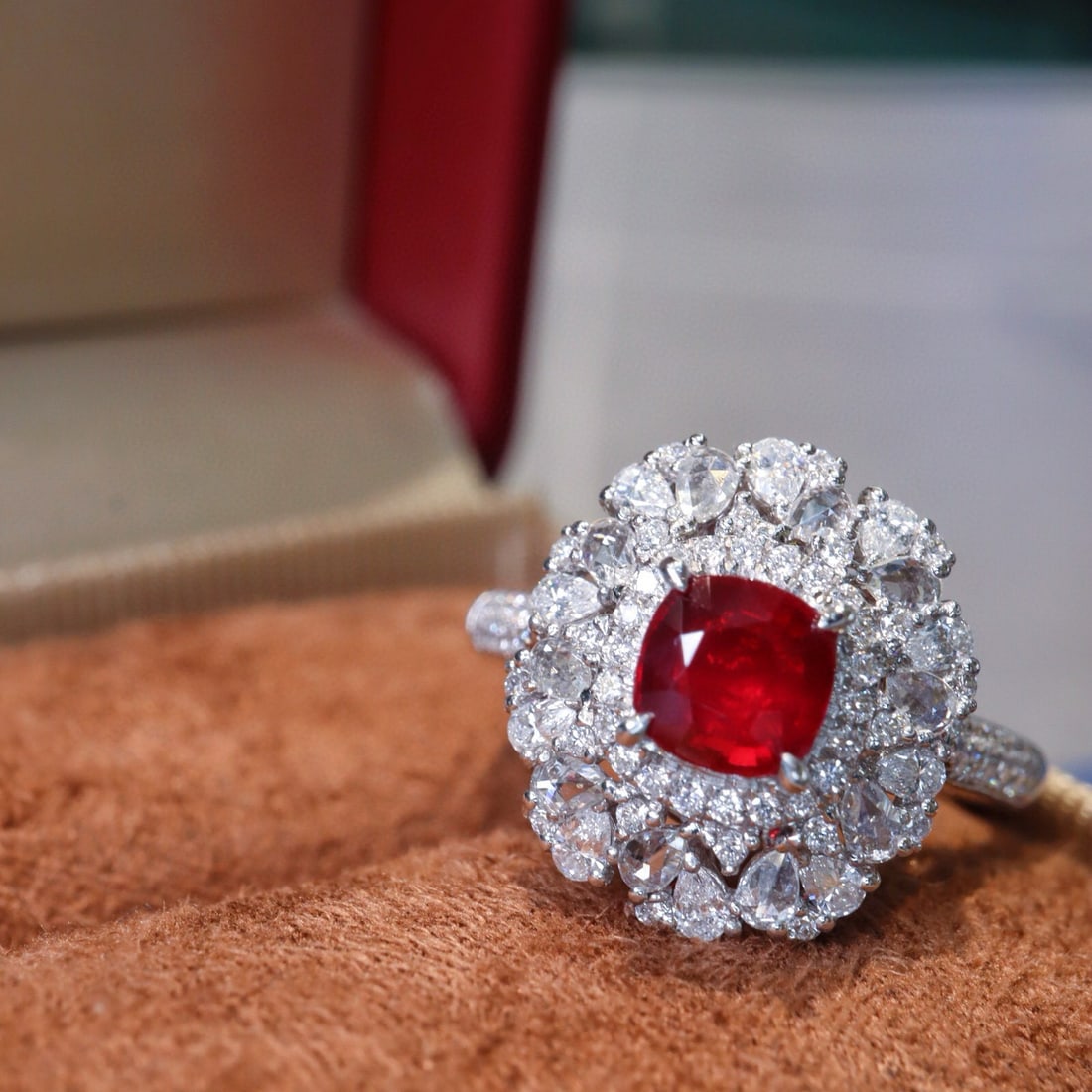 14k Gold 1.81 Ctw Natural Ruby & Diamond Ring/pendant( Without Chain ) - 3