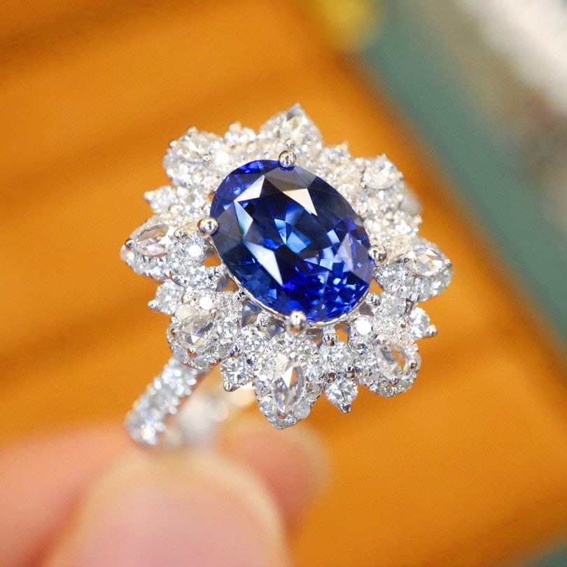 14k Gold 2.08 Ctw Natural Sapphire & Diamond Ring - 2