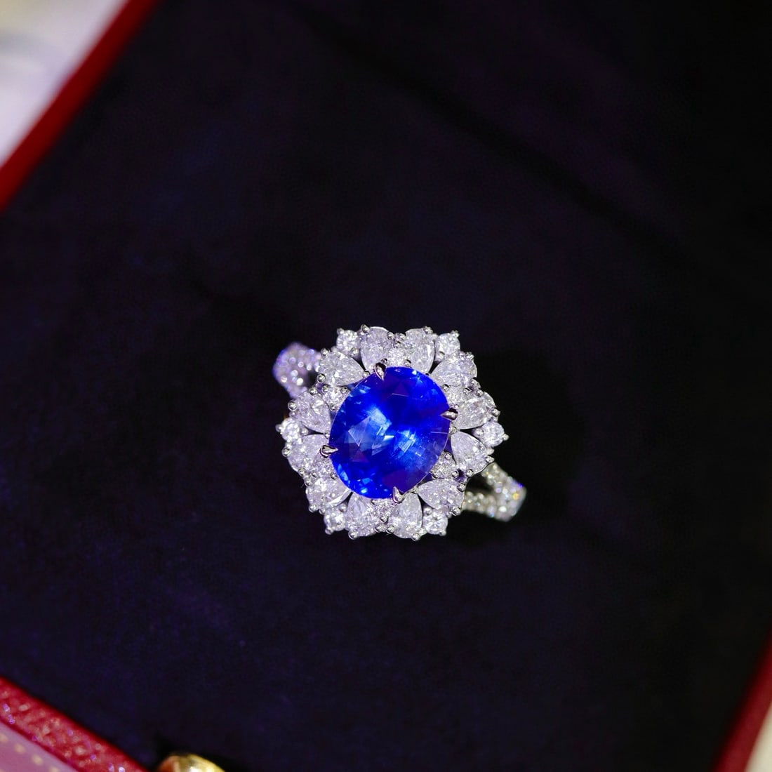 14k Gold 3.43 Ctw Natural Sapphire & Diamond Ring - 2