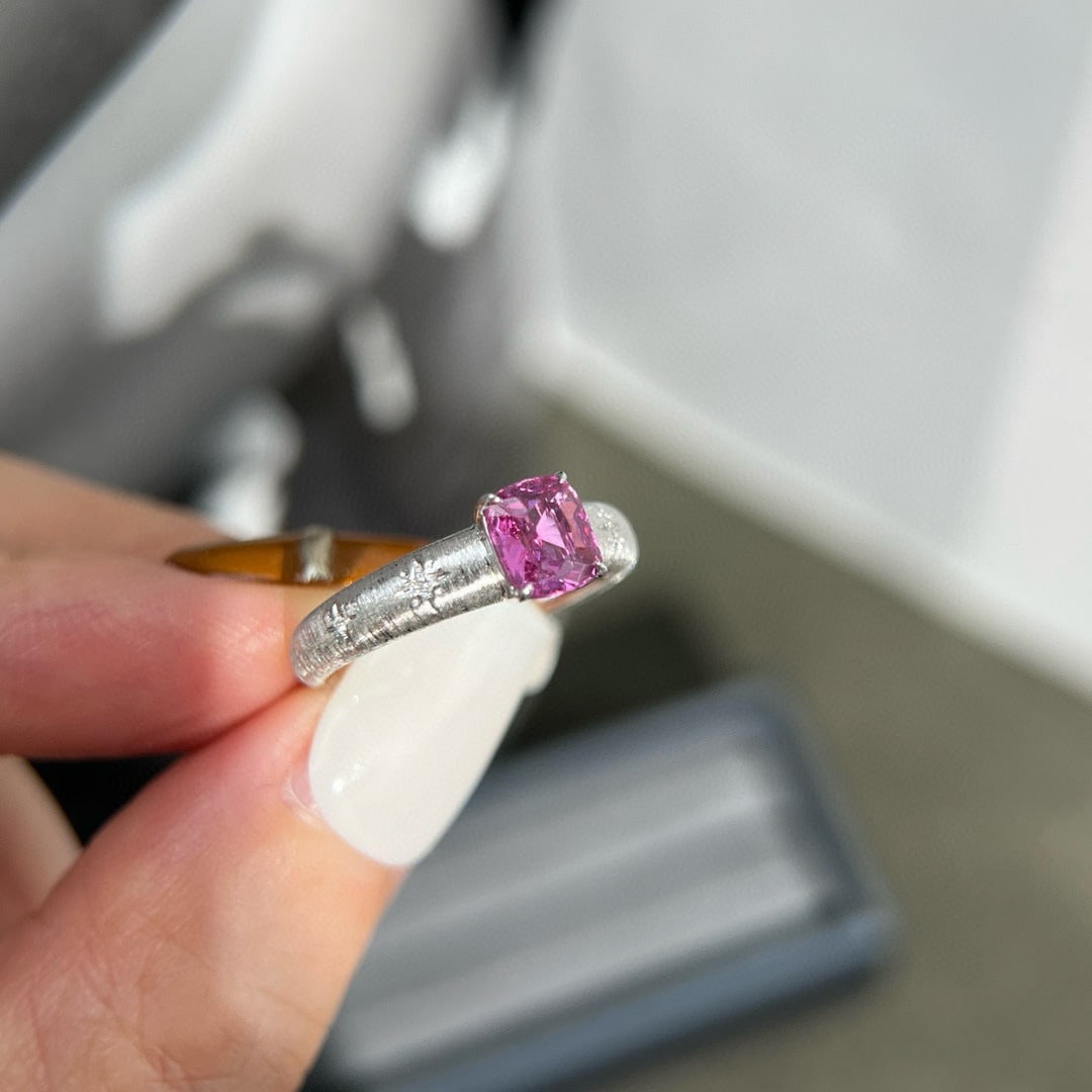 14k Gold 1.07 Ctw Natural Padparadscha Sapphire & Diamond Ring - 3