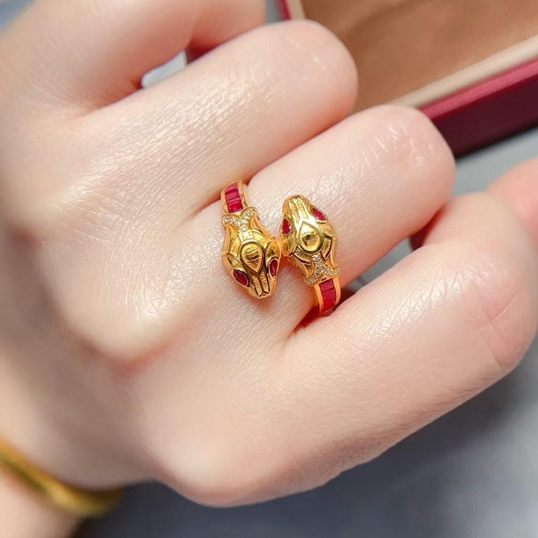 14k Gold 0.6 Ct Natural Ruby & Diamond Ring - 6