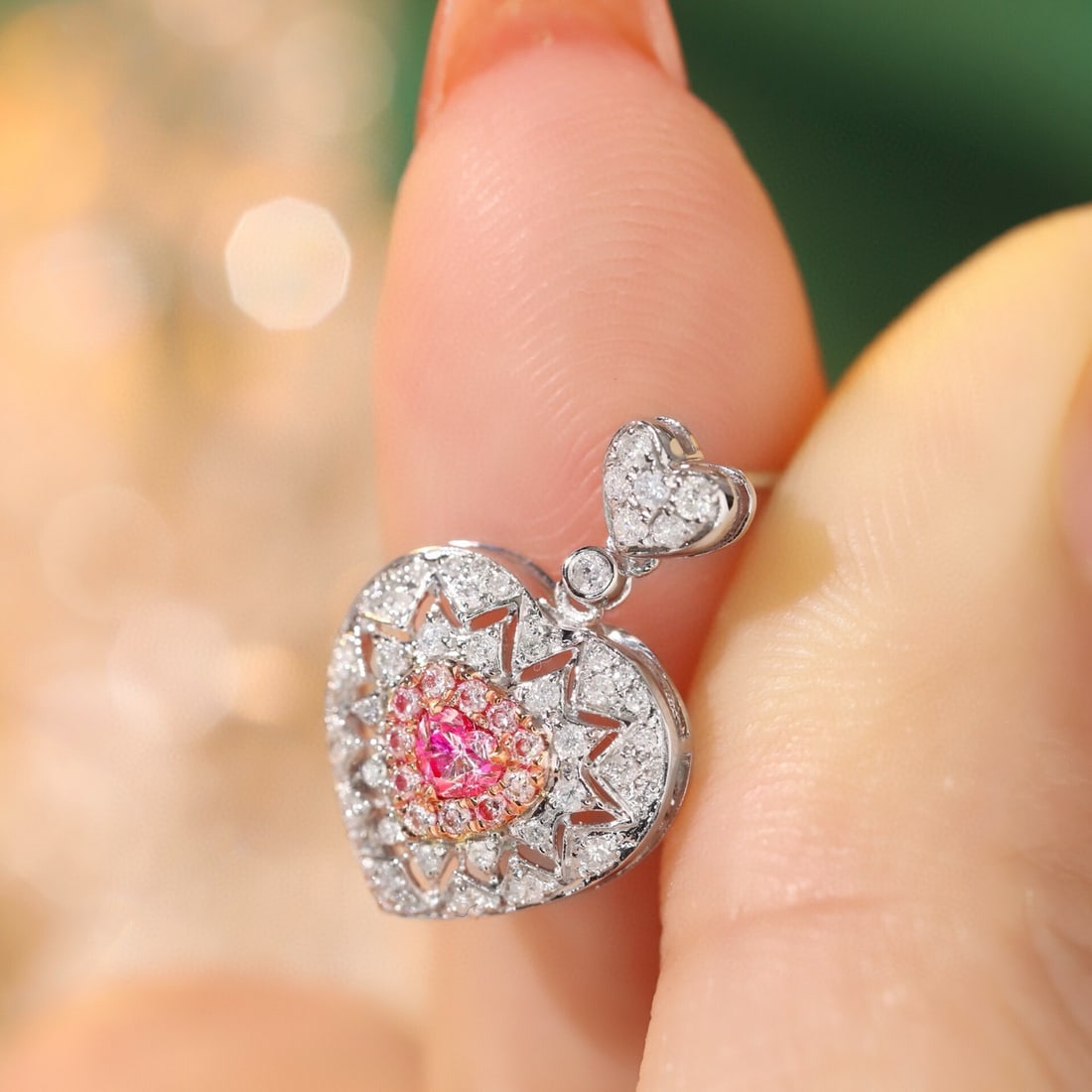 14k Gold 0.80 Ctw Natural Pink Diamond & Diamond Earrings - 6