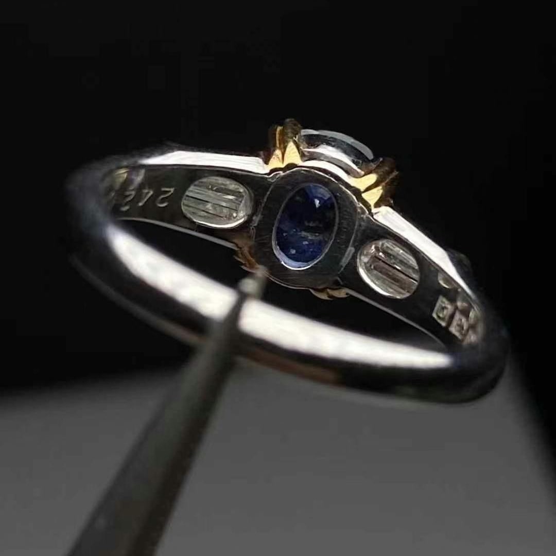 14k Gold 2.90 Ctw Natural Sapphire & Diamond Ring - 6