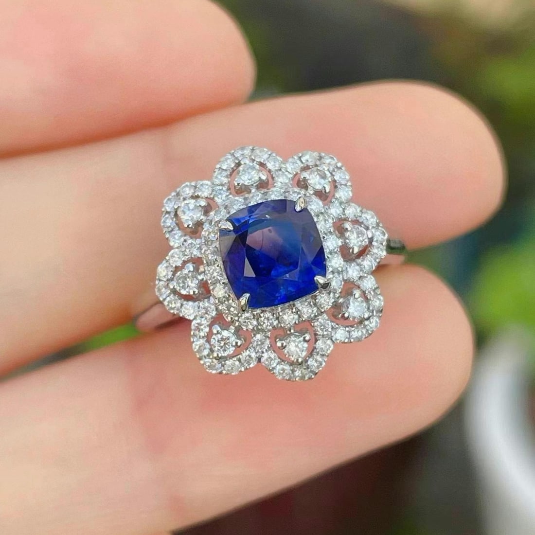 14k Gold 1.94 Ctw Natural Sapphire & Diamond Ring - 2