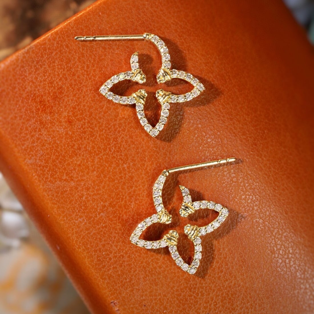 14k Gold 0.4 Ct Natural H Diamond Earrings - 7