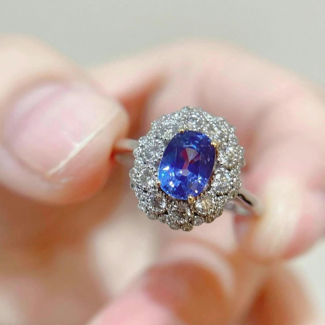 14k Gold 1.58 Ctw Natural Sapphire & Diamond Ring - 3