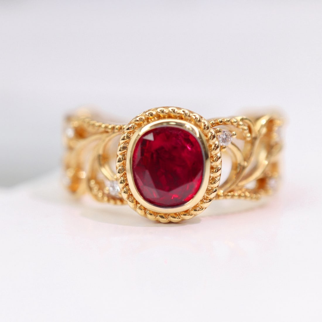 14k Gold 1.06 Ctw Natural Ruby & Diamond Ring (1 of 6)