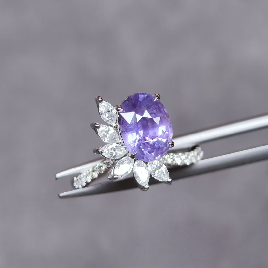 14k Gold 3.25 Ctw Natural Sapphire & Diamond Ring - 2