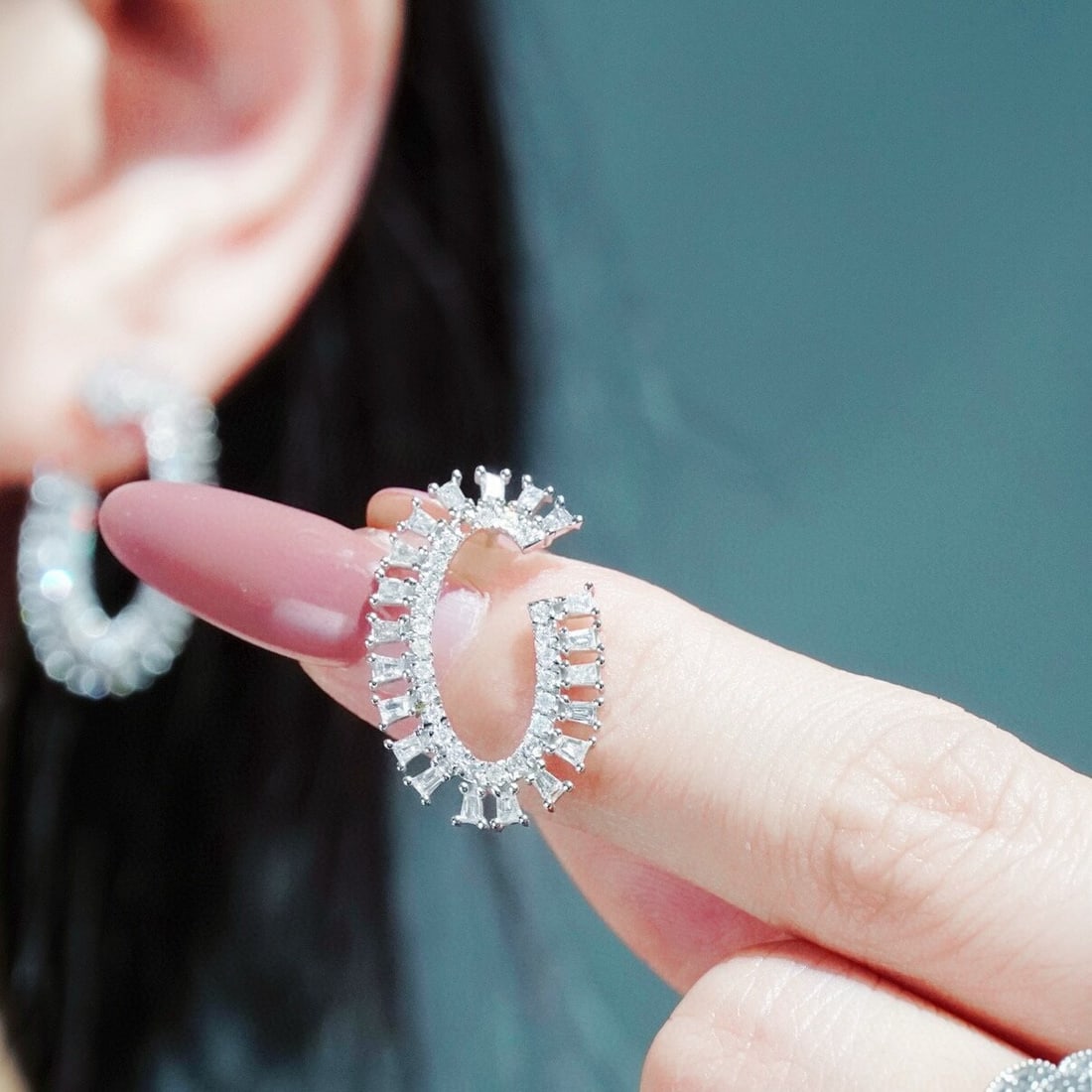 14k Gold 1.2 Ct Natural H Diamond Earrings - 2