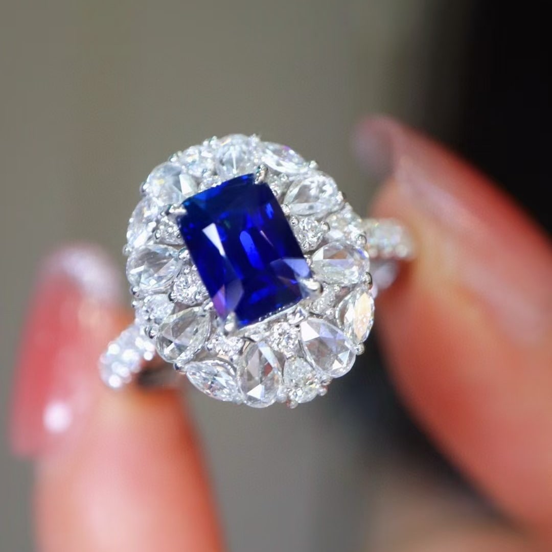 14k Gold 1.96 Ctw Natural Sapphire & Diamond Ring - 5