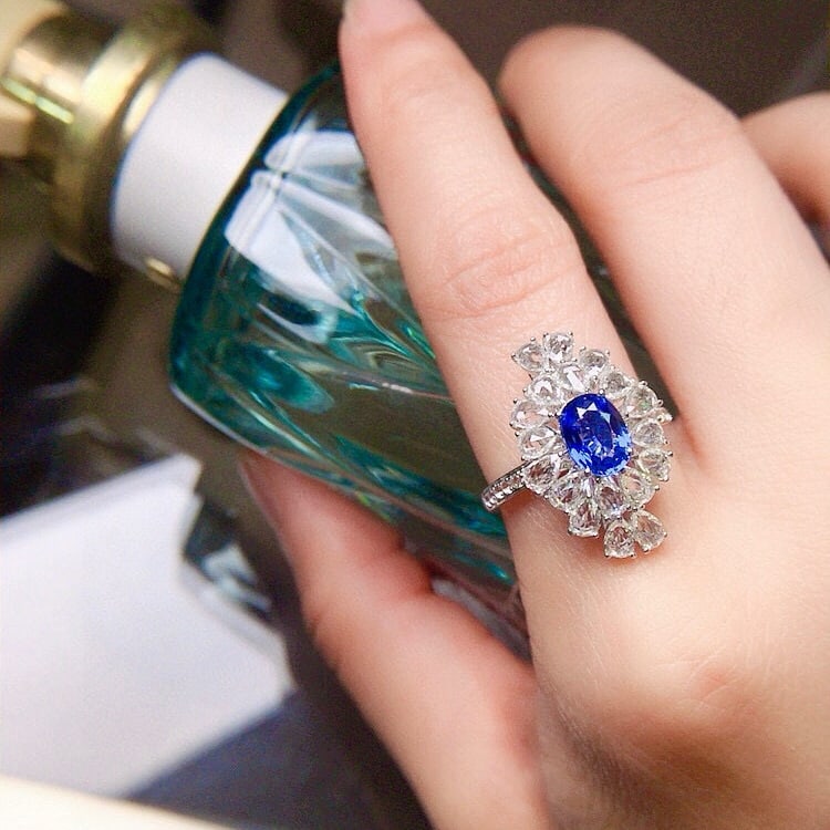 14k Gold 2.93 Ctw Natural Sapphire & Sapphire Ring - 2