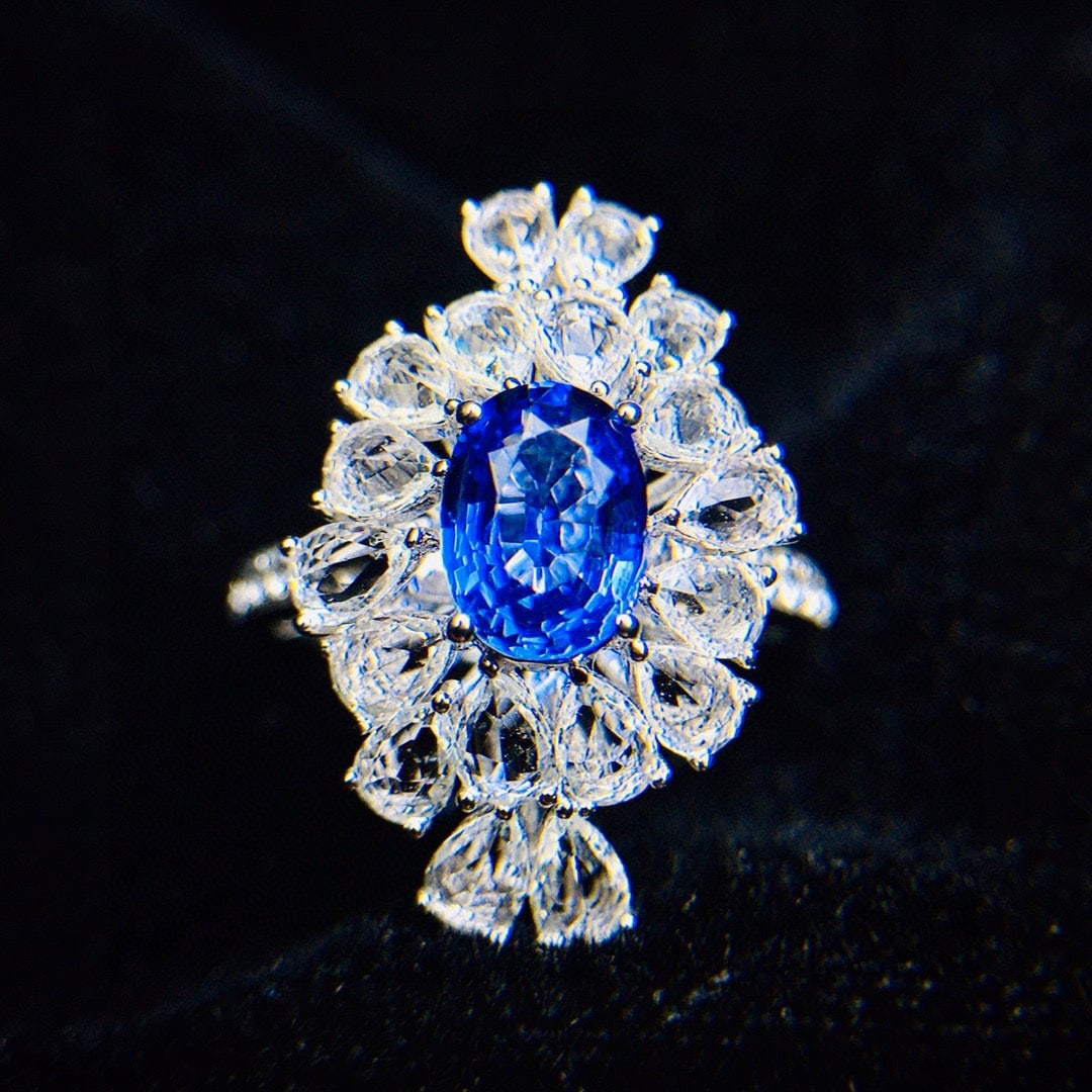 14k Gold 2.93 Ctw Natural Sapphire & Sapphire Ring - 3