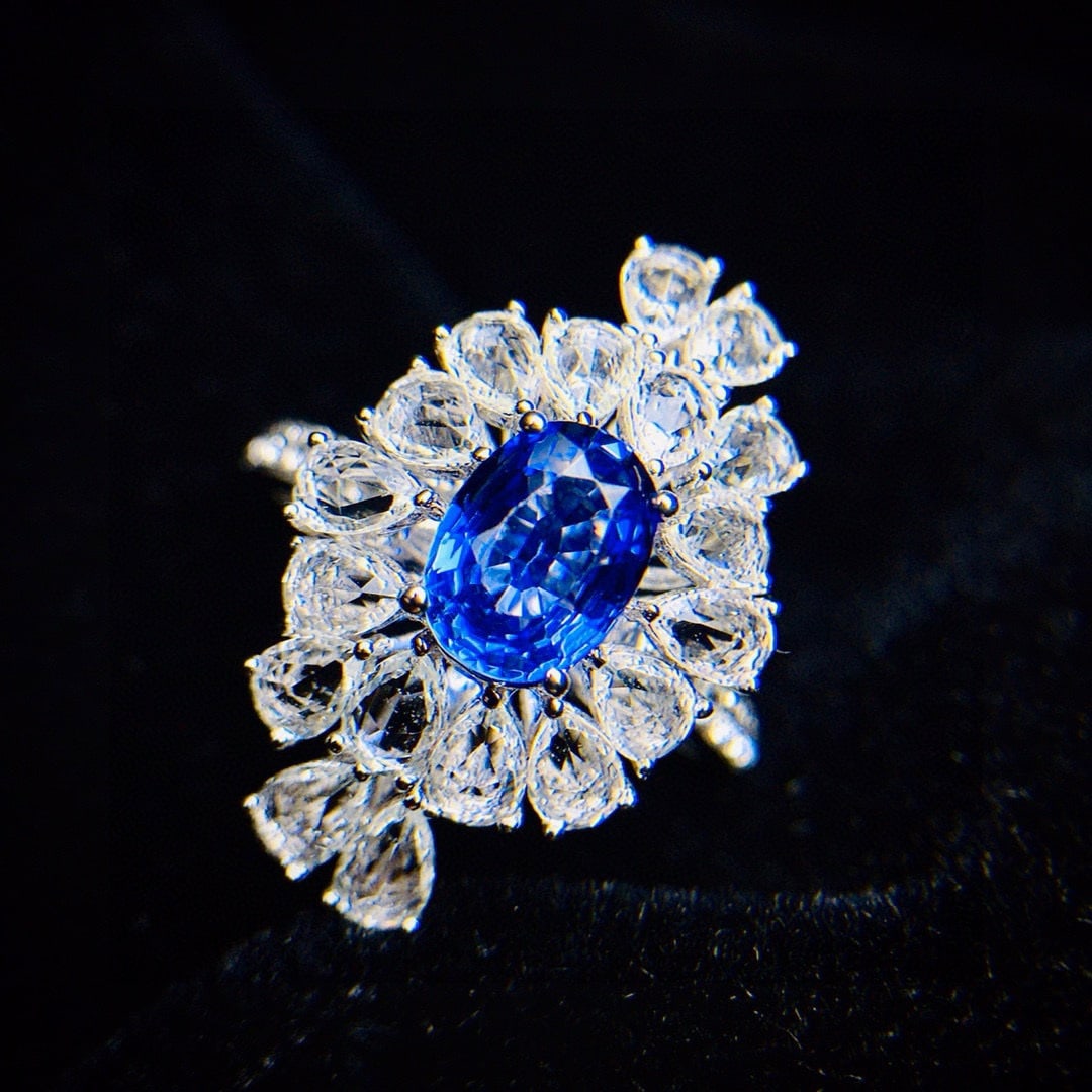 14k Gold 2.93 Ctw Natural Sapphire & Sapphire Ring - 5