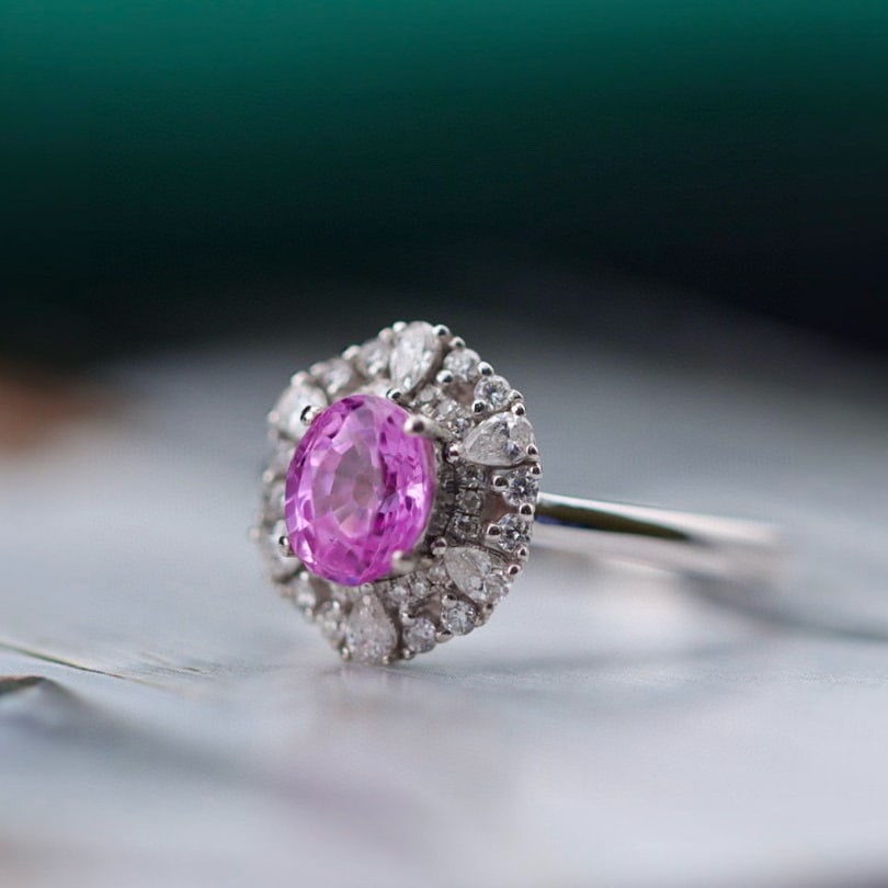 14k Gold 1.50 Ctw Natural Sapphire & Diamond Ring - 2