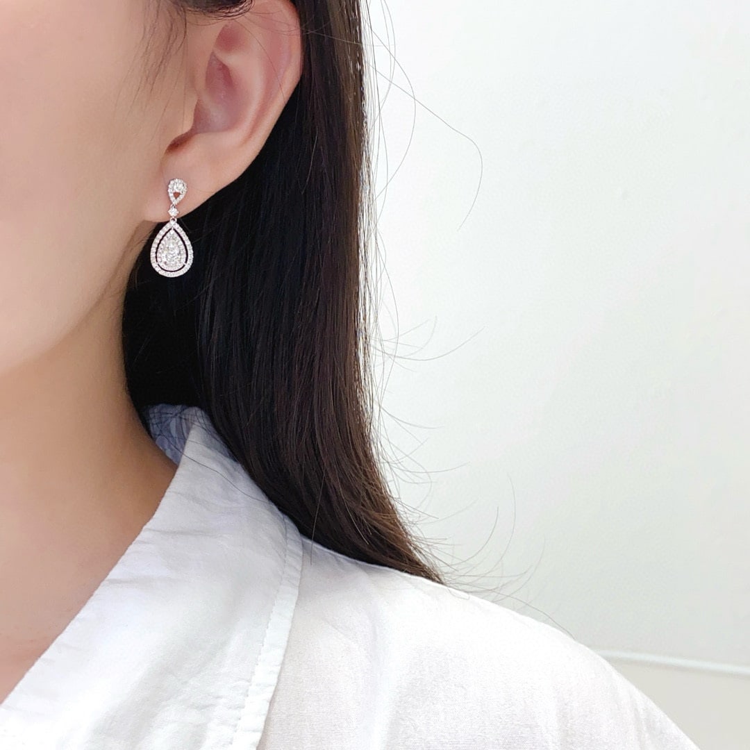 Gia Certified 14k Gold 1.17 Ctw Natural F Vvs2 Pear Diamond Earrings - 2