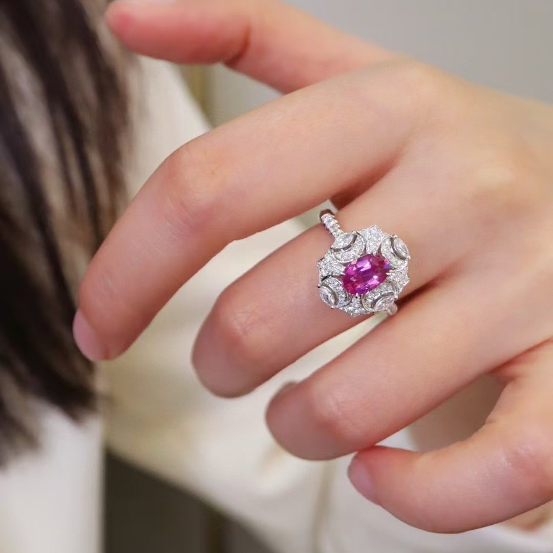 14k Gold 1.58 Ctw Natural Sapphire & Diamond Ring - 4