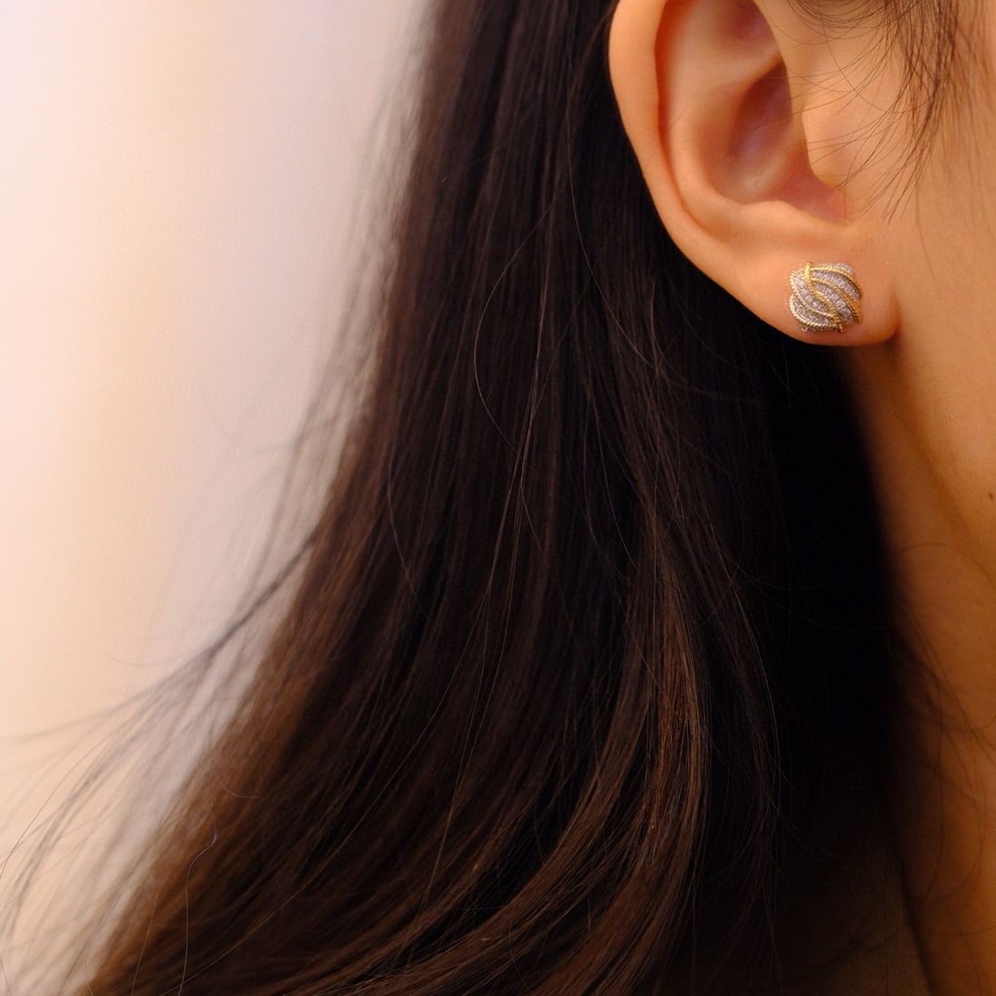 14k Gold 0.38 Ct Natural H Diamond Earrings - 3