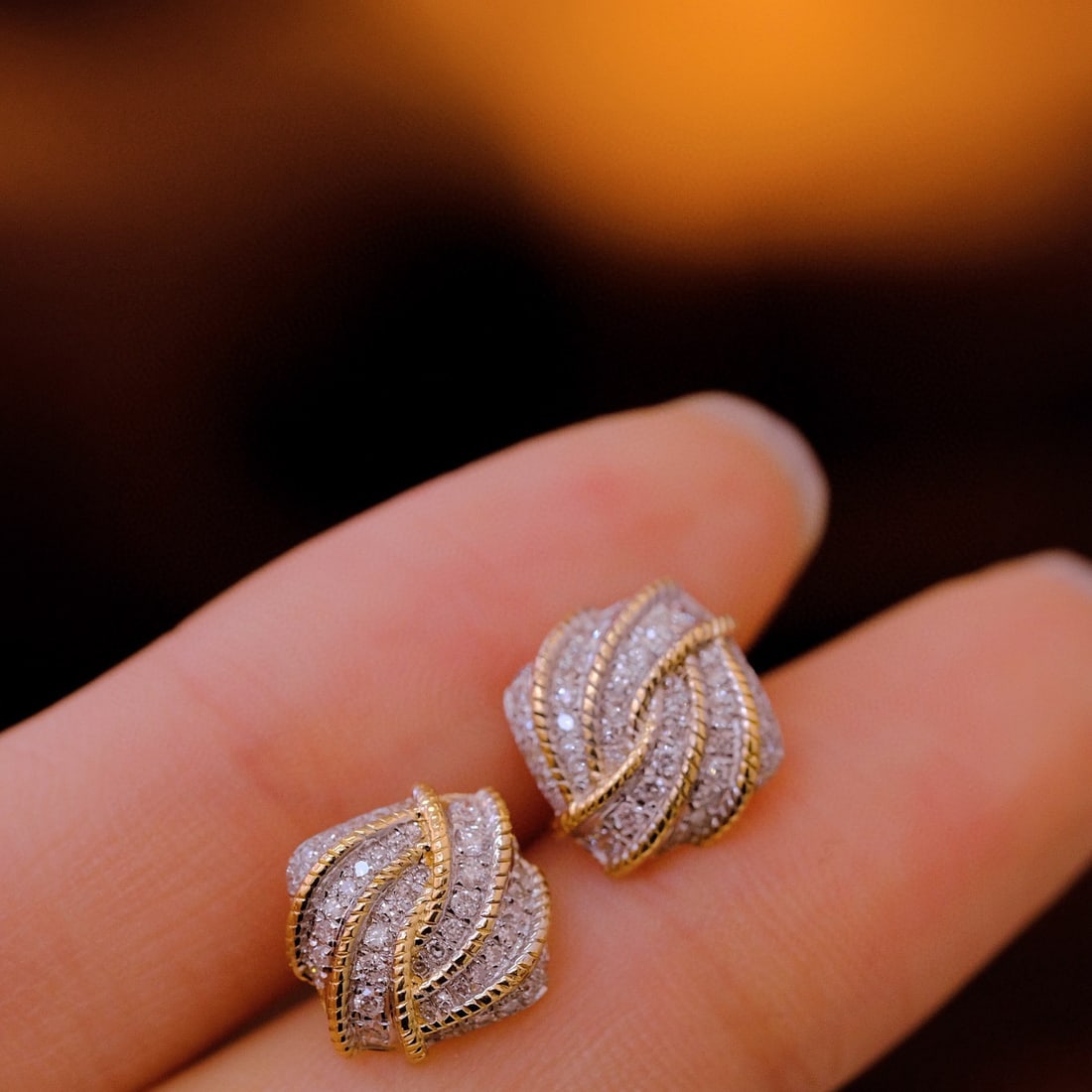 14k Gold 0.38 Ct Natural H Diamond Earrings - 6