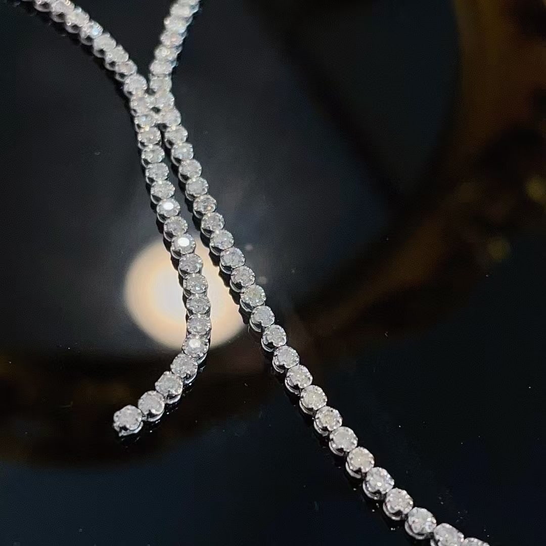 14k Gold 0.98 Ct Natural H Diamond Necklace - 4