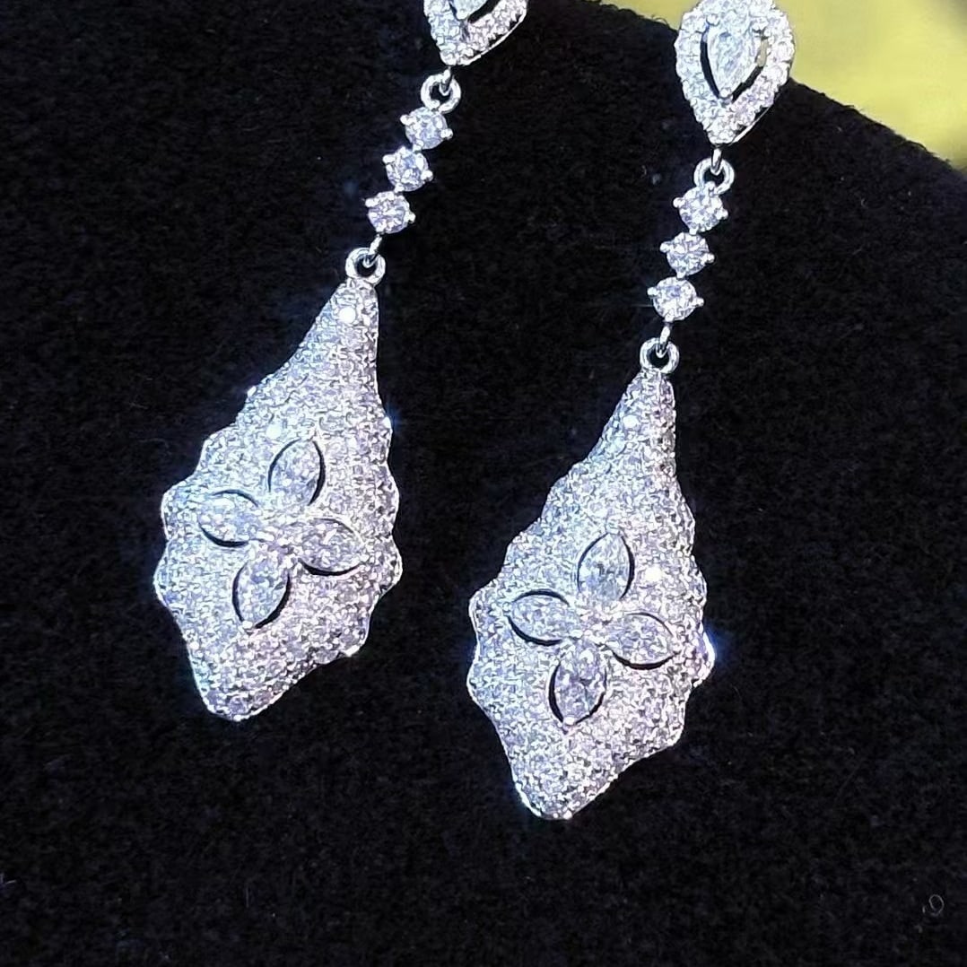 14k Gold 1.6 Ct Natural H Diamond Earrings - 3