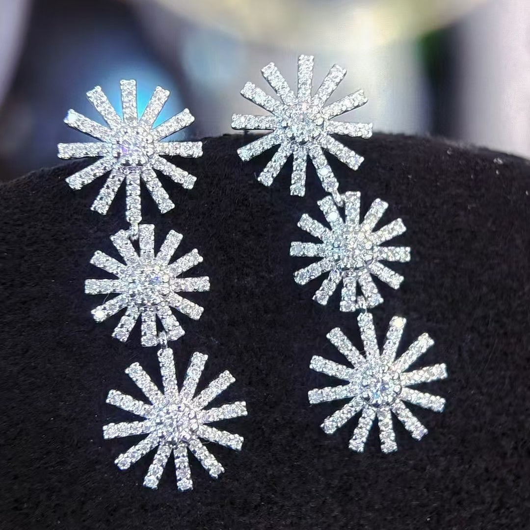 14k Gold 1.2 Ct Natural H Diamond Earrings - 3