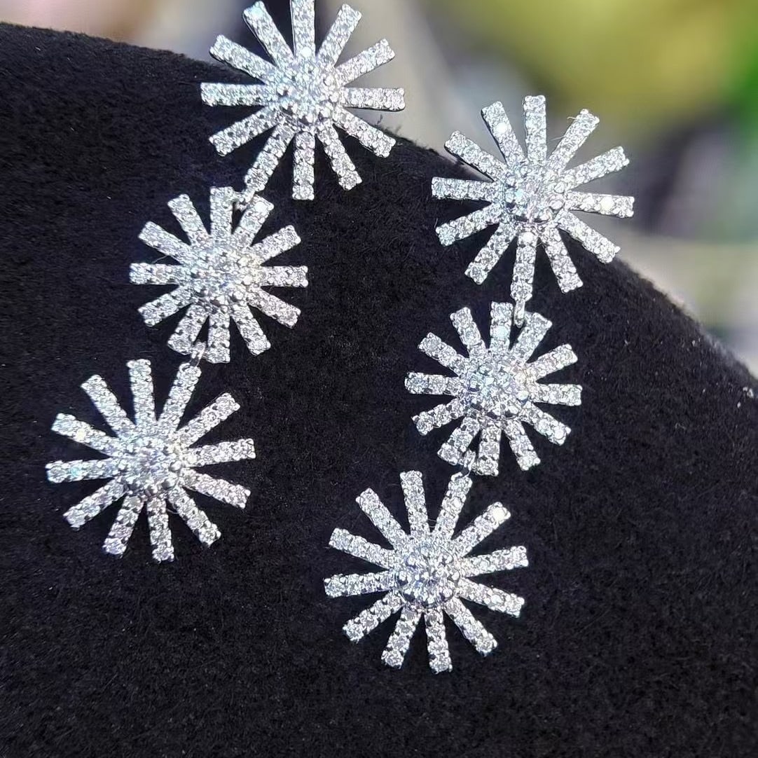 14k Gold 1.2 Ct Natural H Diamond Earrings - 4