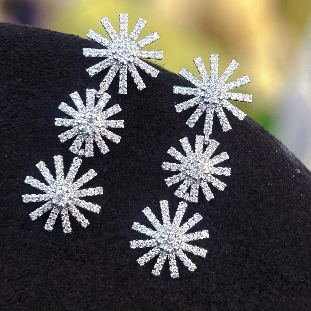 14k Gold 1.2 Ct Natural H Diamond Earrings - 7