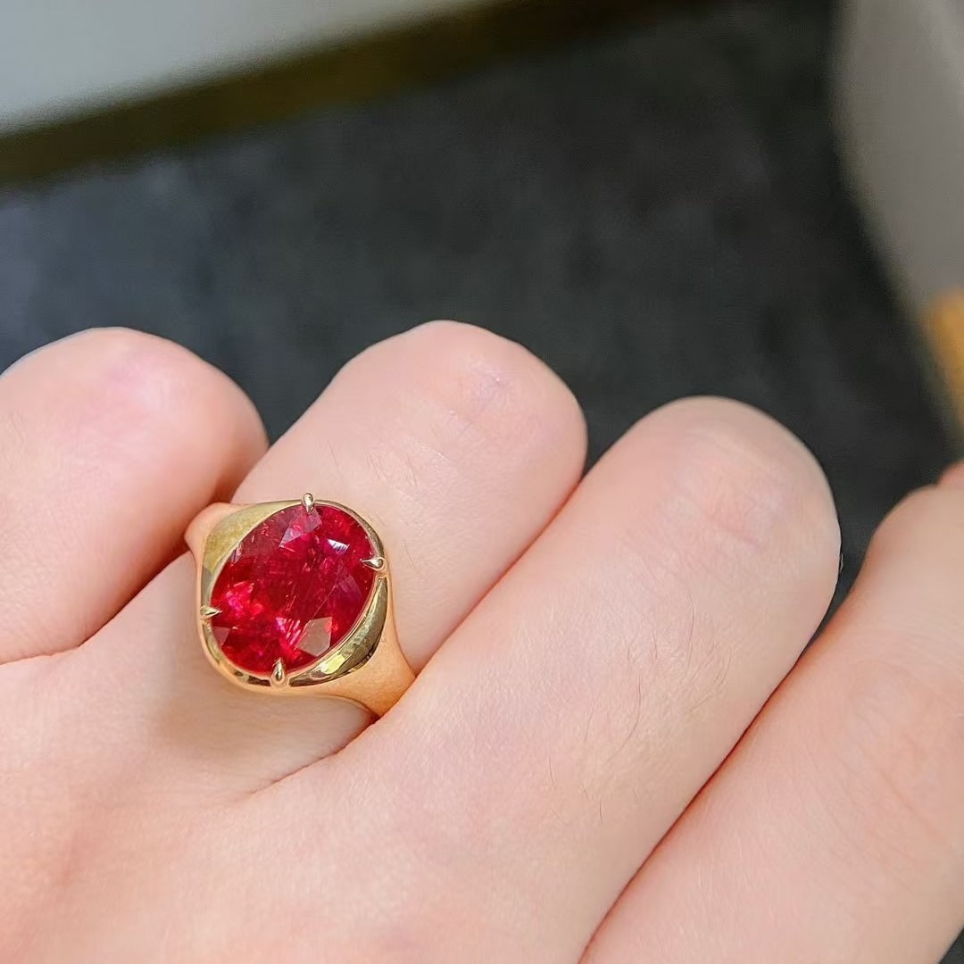 14k Gold 4.60 Ct Natural Tourmaline Ring - 4