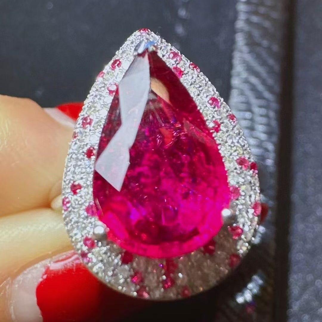 14k Gold 2.39 Ct Natural Tourmaline & Diamond Ring - 2